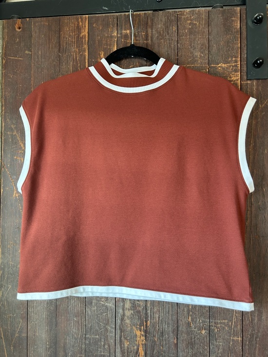 CALIA by Carrie Underwood Tops - CALIA by Carrie Underwood Rust Tank Top with White Trim